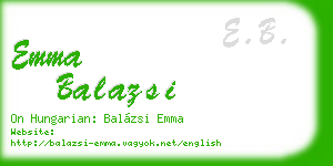 emma balazsi business card